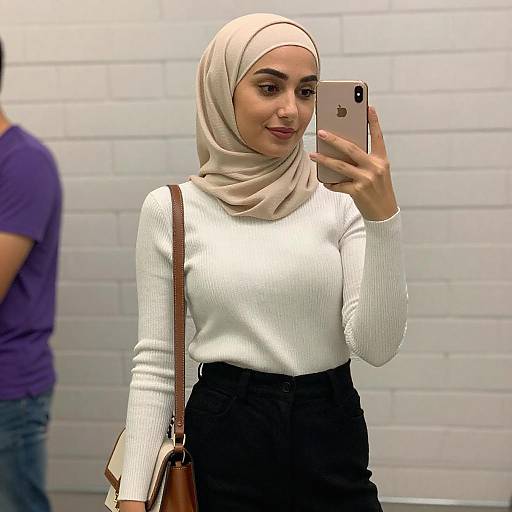 Young Woman Mirror Selfie Fashion