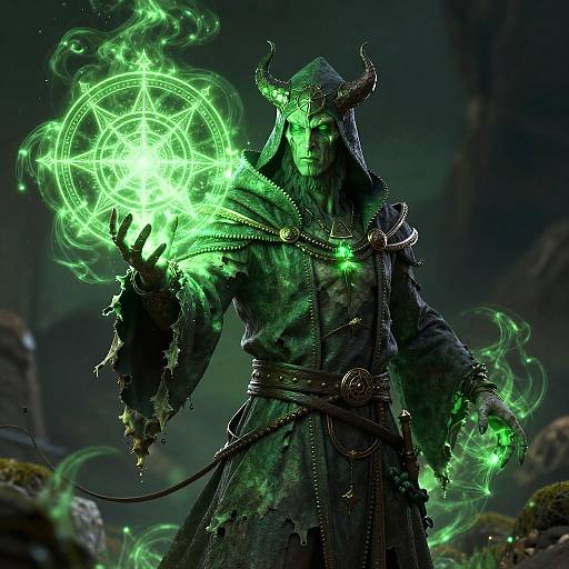 Necromancer with Emerald Energy Aura