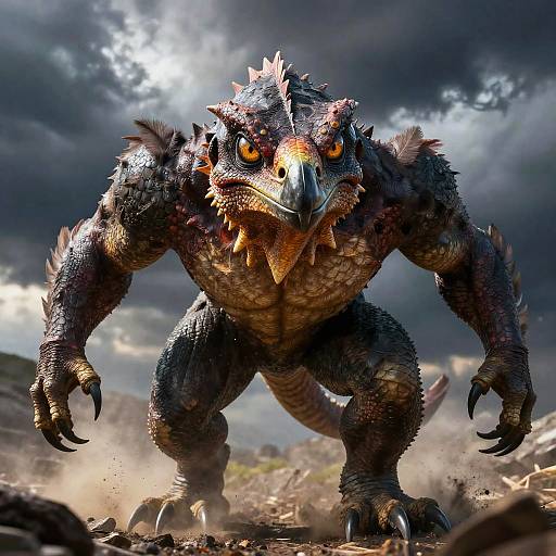 Dynamic Raptor Front View Portrait