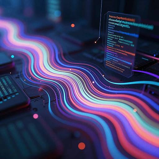 Vibrant AI Data Flow Art