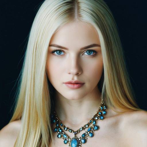 Photorealistic Blonde Wig with Jewelry