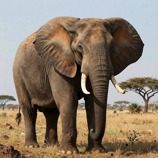 African Savannah Elephant in Realism