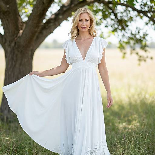 Blonde Woman in Sunlit Field
