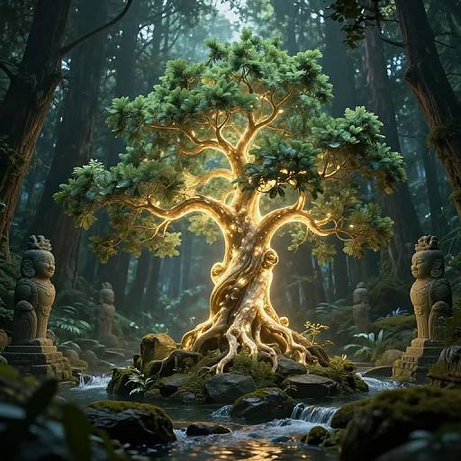 Mystical China National Tree Fantasy Art