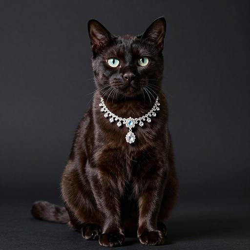 Chantilly-Tiffany Cat with Diamond Necklace