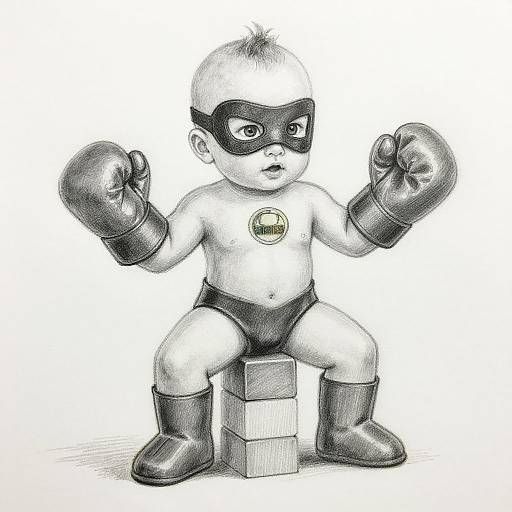 Adorable Baby Superhero Sketch