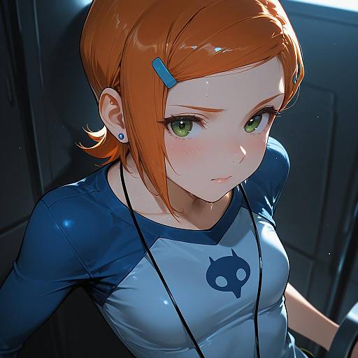 Illustration of Gwen tennyson, ben 10 in the style of Jikatarou