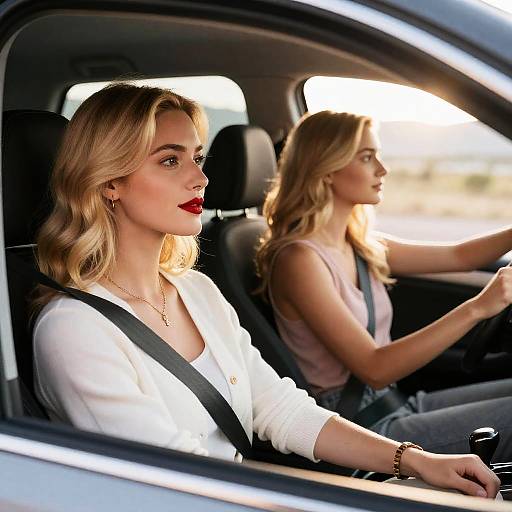 Sunny Car Ride with Friends