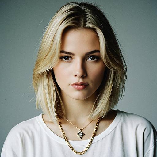 Realistic Portrait of a Blonde Girl