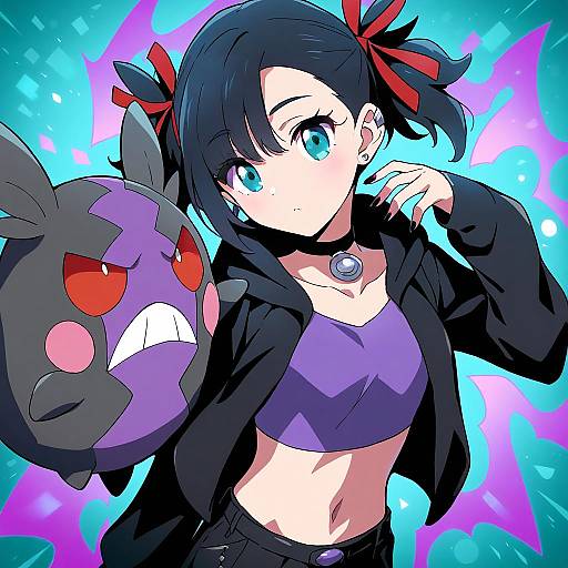 Illustration of Morpeko (hangry), pokemon in the style of Marugoshi (54burger)