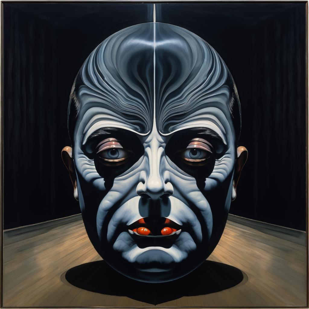 Chilling Symmetrical Painting of Distorted Emotions