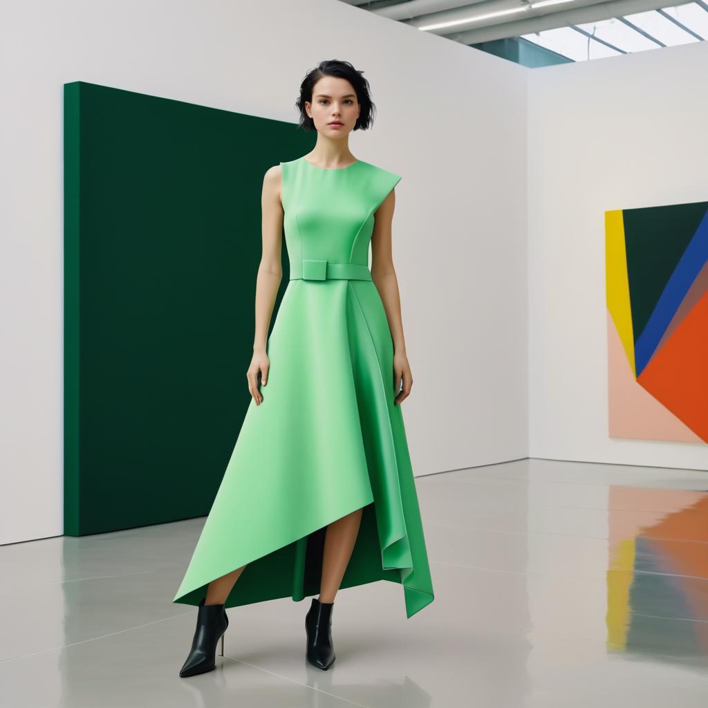 Avant-Garde Fashion in Modern Art Gallery