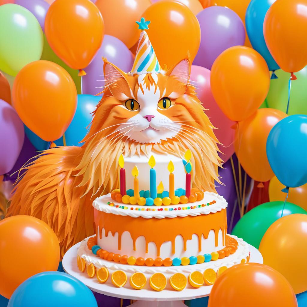 Festive Birthday Party for an Orange Cat