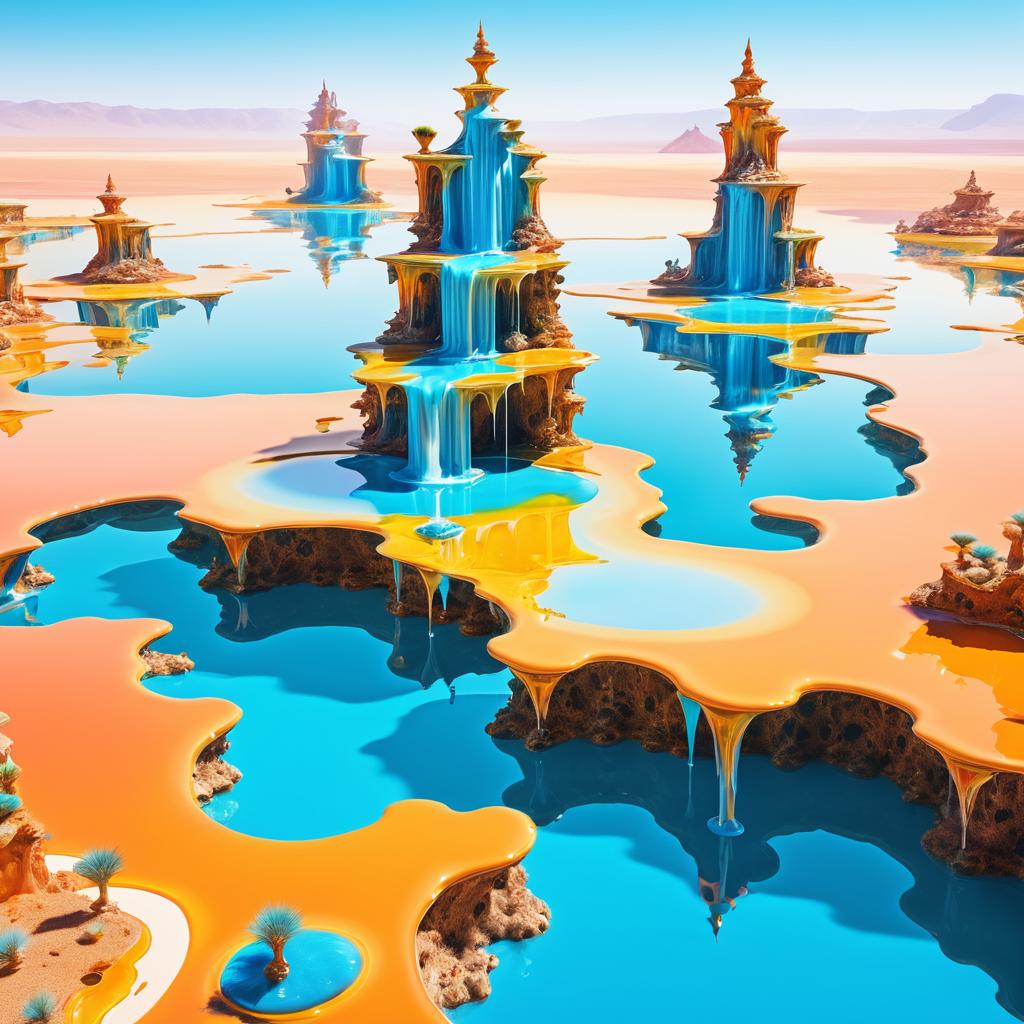 Surreal Floating Islands and Waterfalls