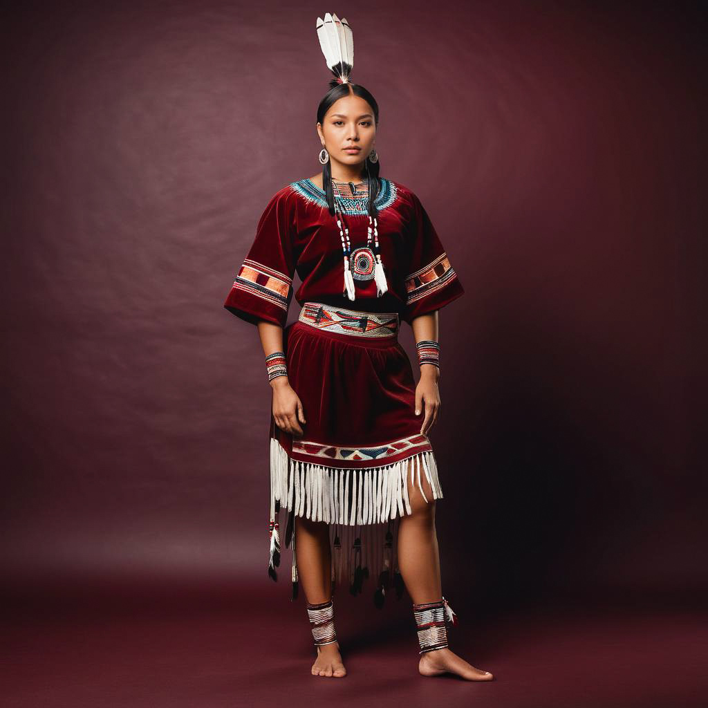 Serious Native Dancer in Regalia Shot