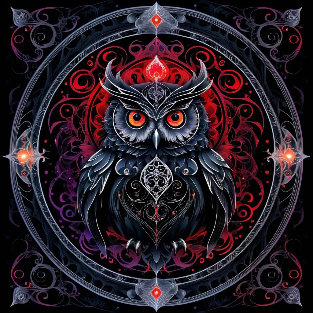 Mystical Antigravity Owl Tarot Illustration