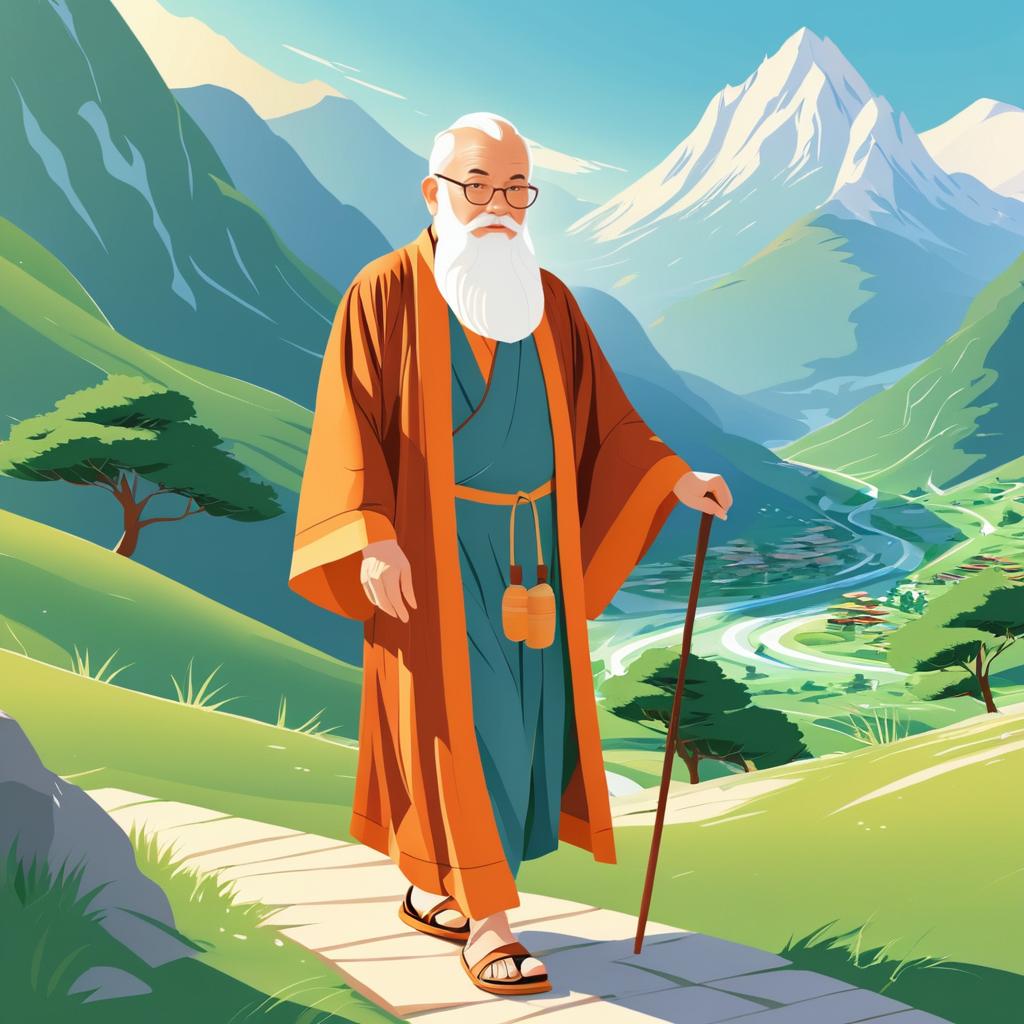 Serene Wisdom: Old Man in Nature