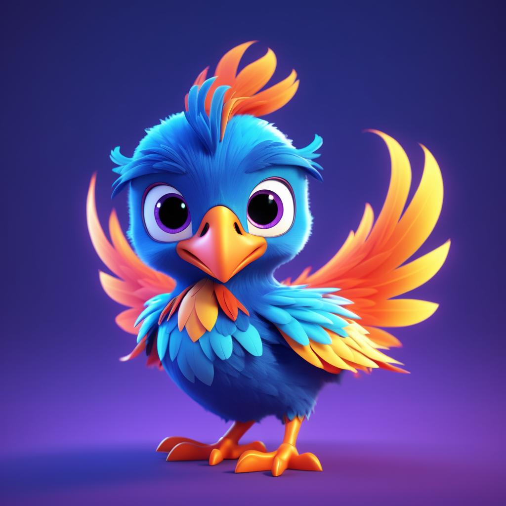 Adorable Pixar-Style Phoenix Render