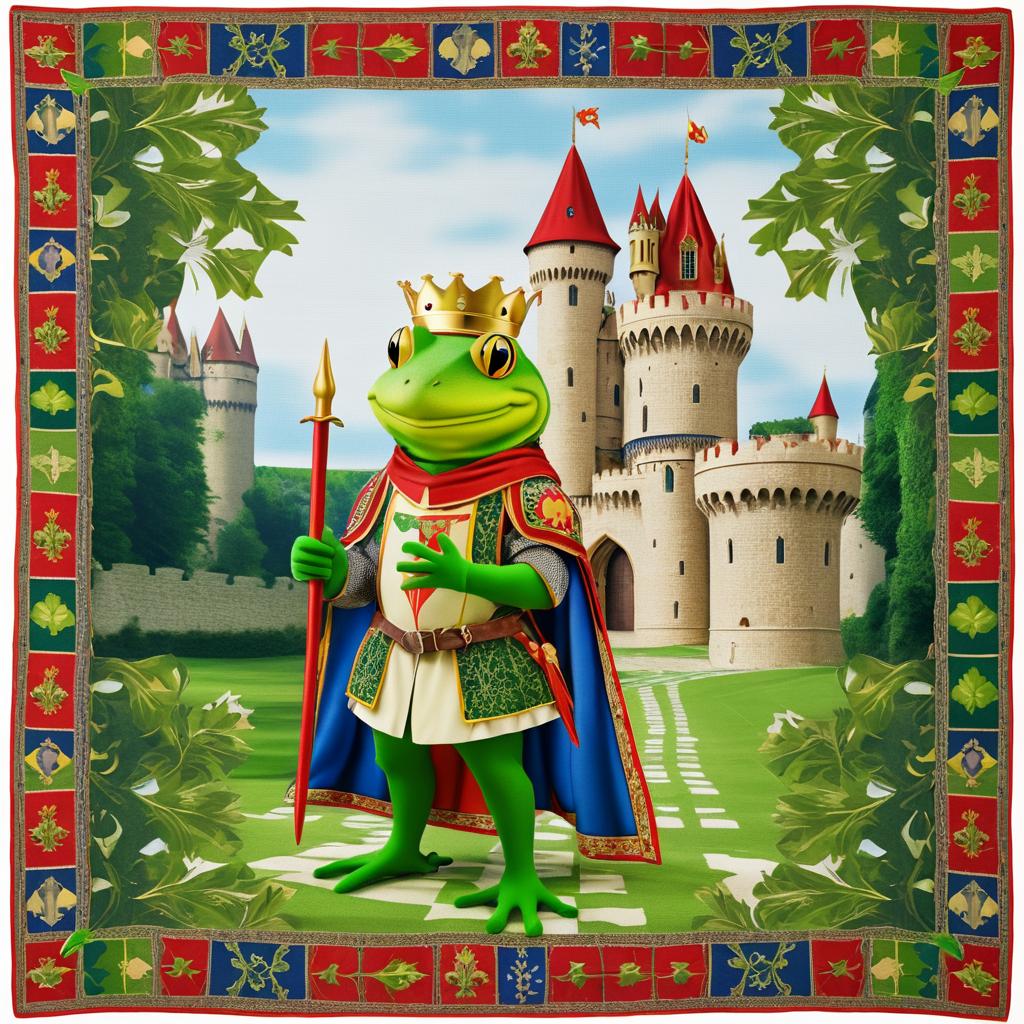 Frog Knight in Medieval Castle Tapestry