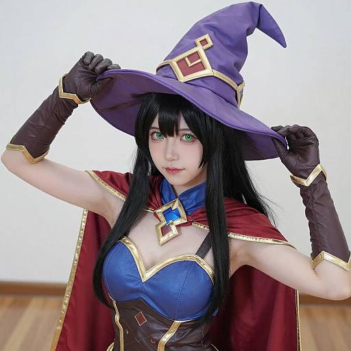 Fantasy Woman Cosplay with Wizard Hat