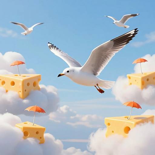 Surreal Seagulls and Cheese Clouds