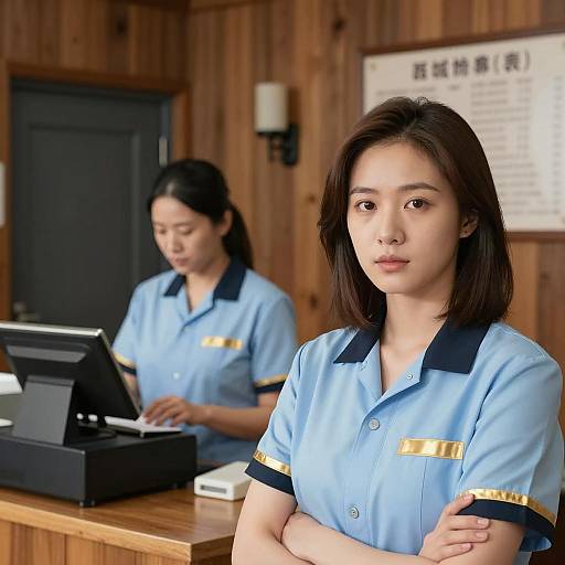 Two Women in Cozy Wooden Room