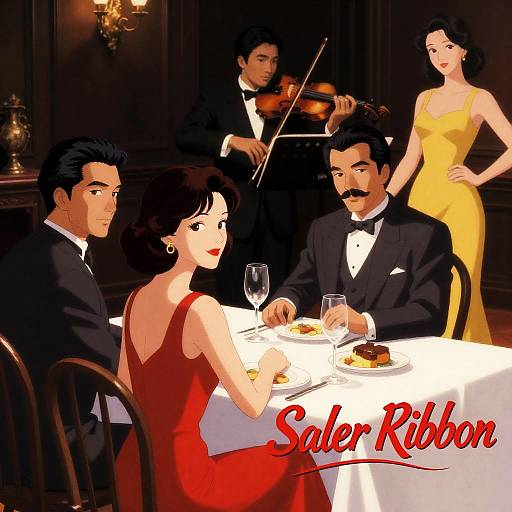 Elegant Dinner Scene Movie Poster Design