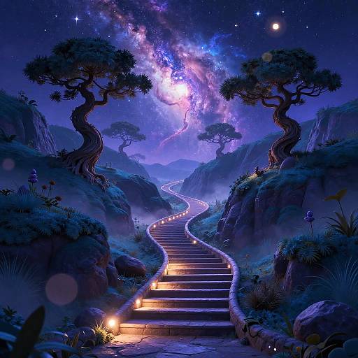 Twilight Lavender Canyon Nebula Ascent