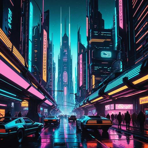 Futuristic Neon Cyberpunk Cityscape Futuristic Neon Cyberpunk Cityscape
