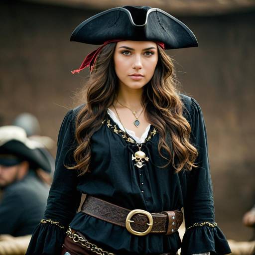 Elegant Black Pirate Costume Ensemble