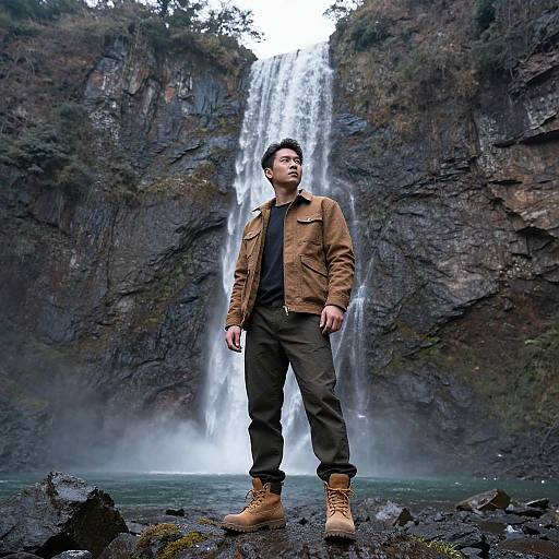 Adventurous Man in Scenic Landscape