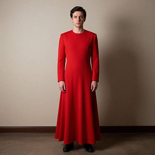 Man in Red Theatrical Dress