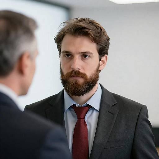 Bearded Man in Suit Office Portrait