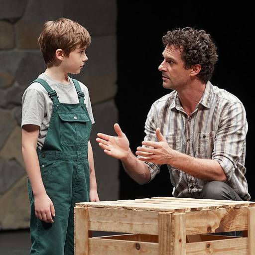 Serious Conversation Between Two Men and Boy