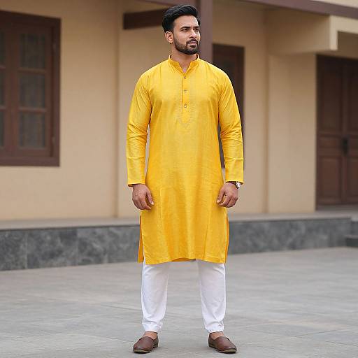 Man in Yellow Salwar Costume