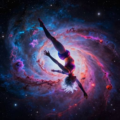 Cosmic Acrobat in Ethereal Dance