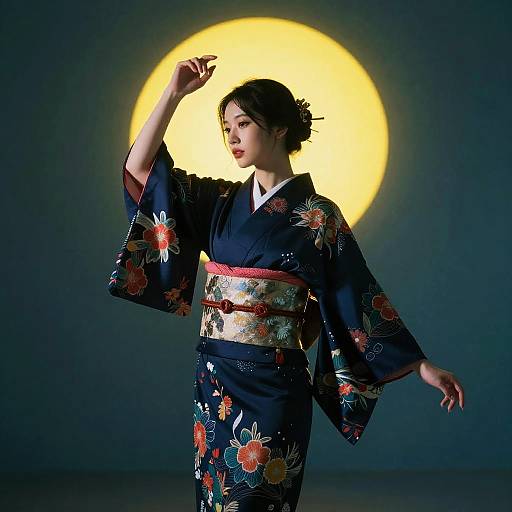 Cinematic Cyberpunk Woman in Kimono