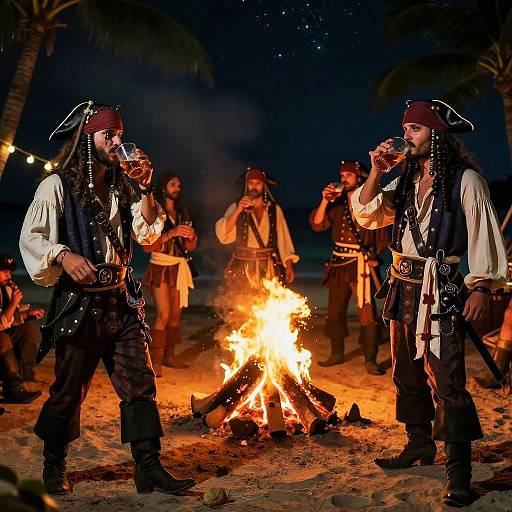 Pirate Farewell Party on Tropical Beach
