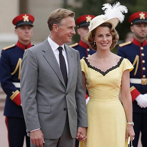 Vintage Couple with Military Honor Guard