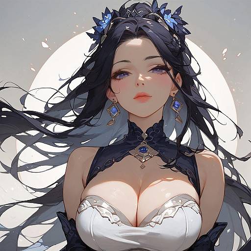 Anime Girl in Dress with Thighhighs