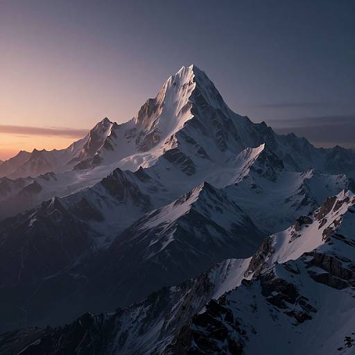 Haunting Serene Snow-Capped Mountains