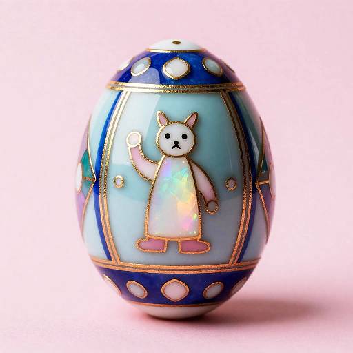 Opalescent Funereal Easter Egg on Pink