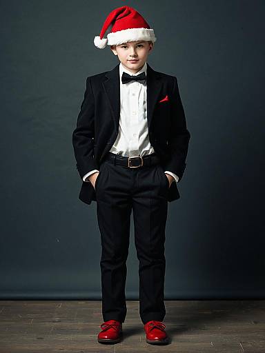 Christmas Formal Attire with Santa Hat