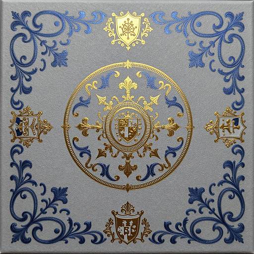 Intricate Heraldic Scrollwork Design