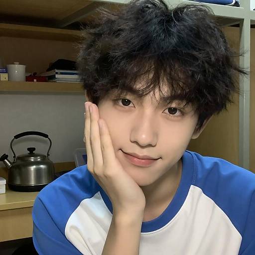 Young Man in Casual Intimate Setting