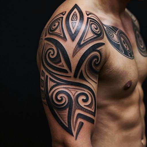 Symmetrical Tribal Geometric Arm Tattoo