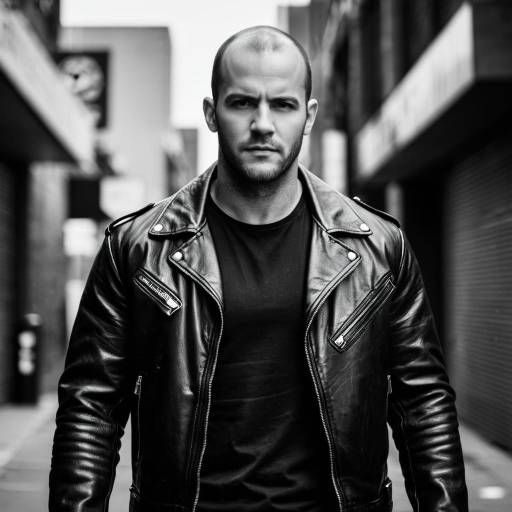 Urban Man in Leather Jacket