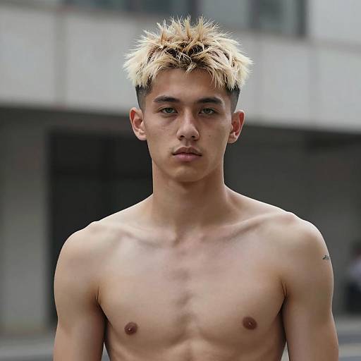 Muscular Male with Spiky Crop Hairstyle