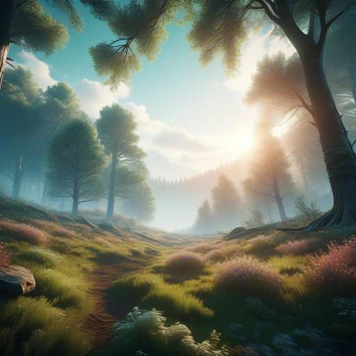 Cinematic Dreamy Forest Clearing View