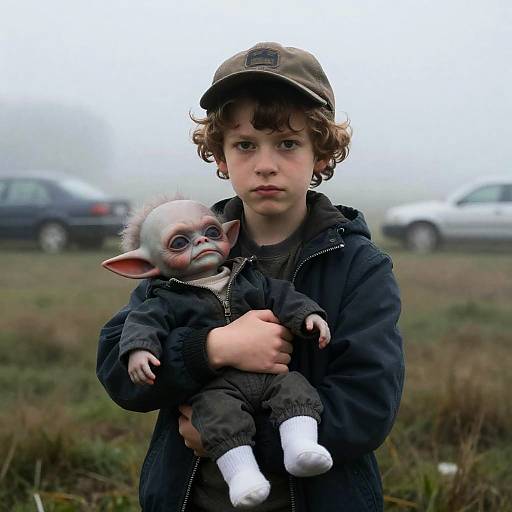 Intense Moment in a Misty Landscape